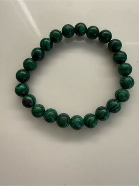 Malachite  Beaded Stretch Bracelet - Women Jewelry